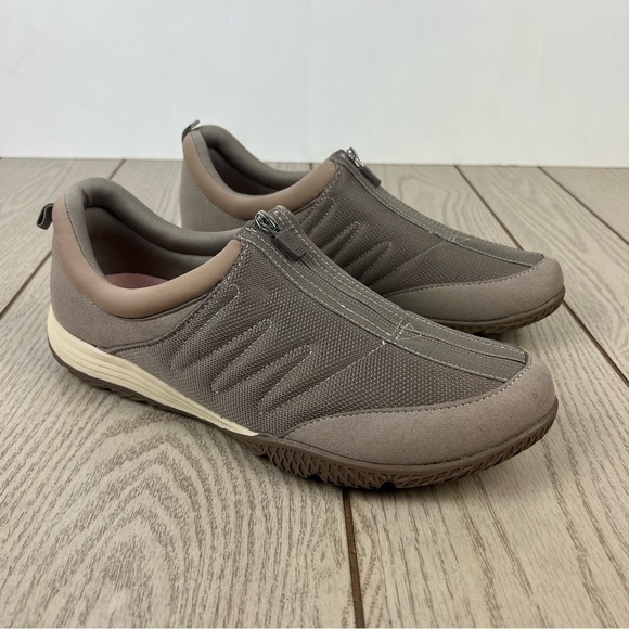 Easy Spirit Be Strong 2 Zipper Front Walking Sneakers Shoes 12M Taupe $70 - Picture 1 of 11